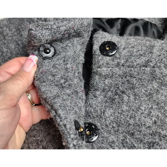 Rare Made in Italy Jacket Womens Wool M corpcore warm fuzzy Jackie O Audrey - Picture 5 of 8